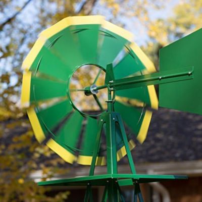 Image showing  4.5 ft. Windmill, Green with Yellow Accent
