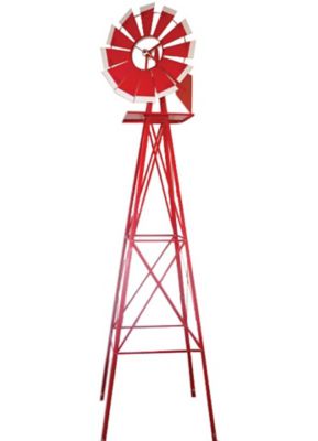 SMV Industries 8 ft. Red with White Accent Windmill