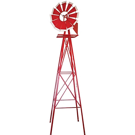 SMV Industries 8 ft. Red with White Accent Windmill