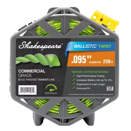 Shakespeare Twist Ballistic Trimmer Line 0.095 in x 230 ft Trimmer Lines Spools & Blades