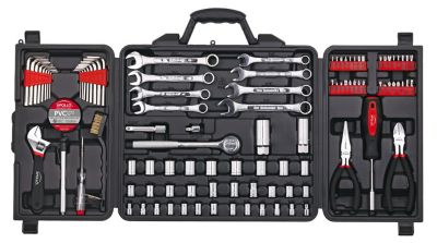 Apollo Tools 1/4 in. and 3/8 in. Drive SAE/Metric Socket Mechanic's Tool Kit, 101 pc.