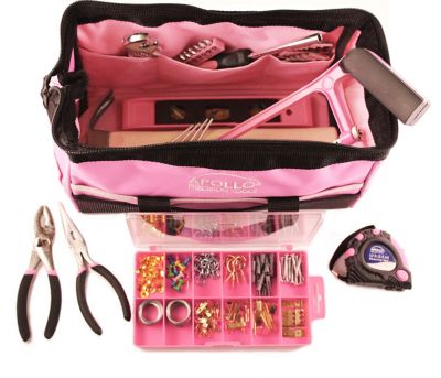 Image showing  201 pc. Household Tool Kit in Bag, Pink