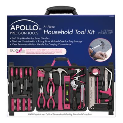 Image showing  71 pc. Household Tool Kit, Pink
