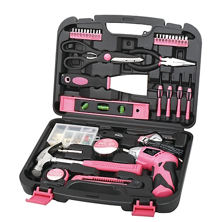 Apollo Tools Household Tool Kit, Pink, 135 pc., DT0773N1