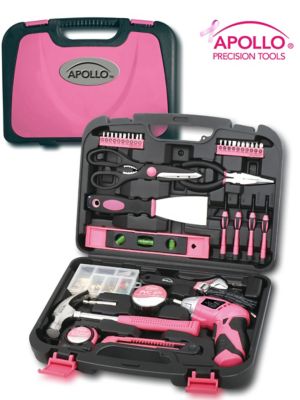 Image showing  135 pc. Household Tool Kit, Pink
