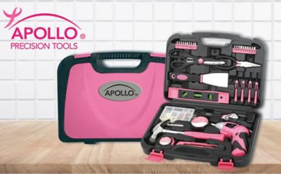 Image showing 7 th Apollo Tools 135 pc. Household Tool Kit, Pink