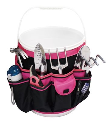 Image showing  34-Pocket Tool Bucket Organizer, Pink