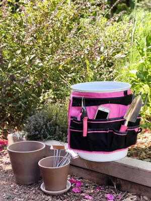 Image showing  34-Pocket Tool Bucket Organizer, Pink