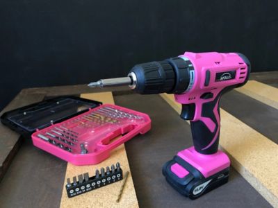 Image showing  10.8V 3/8 in. Li-Ion Drill with 30 pc. Bit Set, Pink