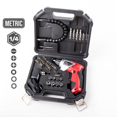Image showing  Cordless 3.6V Lithium-Ion Screwdriver, Rechargeable, 45 pc. Set