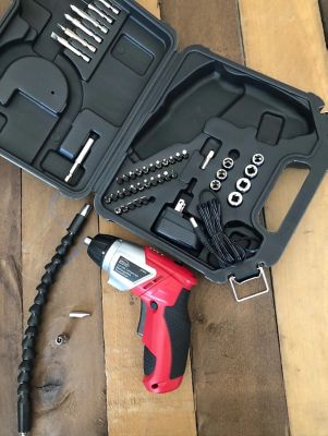 Image showing  Cordless 3.6V Lithium-Ion Screwdriver, Rechargeable, 45 pc. Set