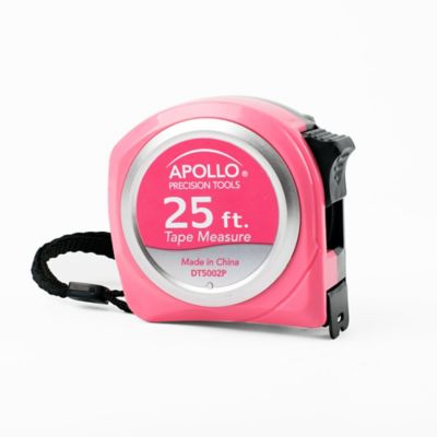 Apollo Tools 25 ft. Tape Measure, Pink