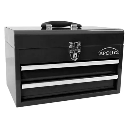 Apollo Tools 2-Drawer Steel Chest 14 in x 8.86 in Black Tool Boxes