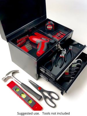 Image showing  14 in. x 8.86 in. 2-Drawer Steel Chest, Black