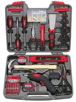 Apollo Tools Tool Kit with 4.8V Screwdriver, 144 pc., DT8422