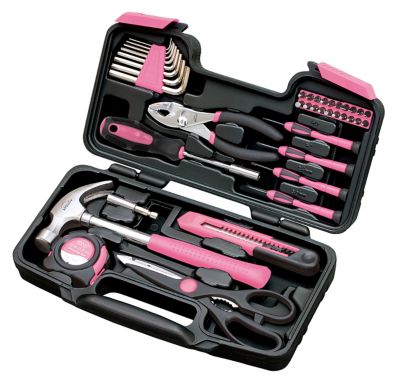 Apollo Tools 39 pc. General Tool Set, Pink