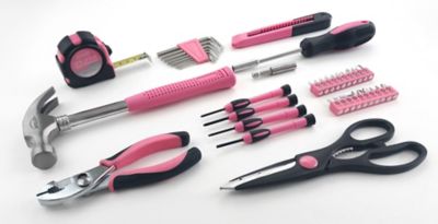 Image showing 6 th Apollo Tools 39 pc. General Tool Set, Pink