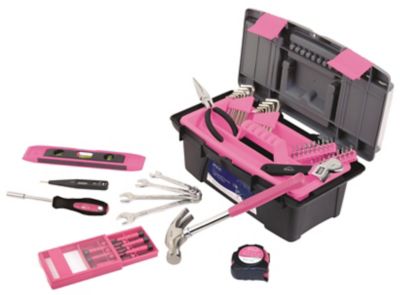 Apollo Tools Tool Kit with Tool Box, Pink, 53 pc., DT9773P