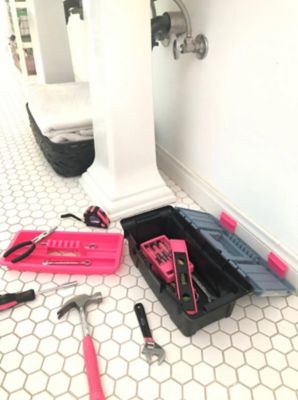 Image showing  53 pc. Tool Kit with Tool Box, Pink