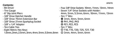 Image showing  Metric Auto Tool Set in Zip Case, 56 pc., DT9775