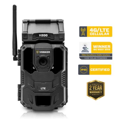 Vosker 4G LTE Wireless Weatherproof Outdoor Security Camera with Built-In Solar Panel