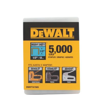 DeWALT 1/2 in. Heavy-Duty Narrow Crown Staples, 5,000 ct.