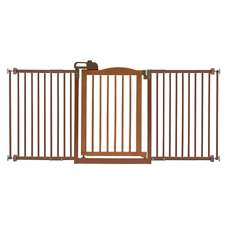 Richell One Touch Pet Gate II Wide, 32.1 in. to 62.8 in., Brown