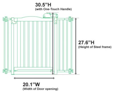 Image showing  One-Touch Pet Gate II, 32.1 in. to 36.4 in., White