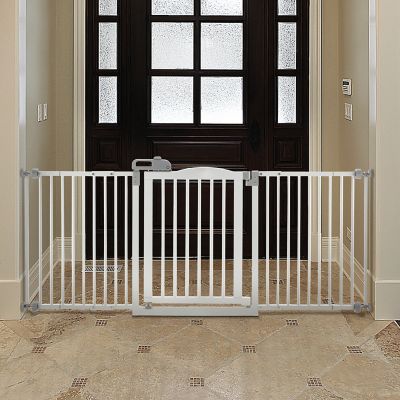 Image showing  One Touch II Wide Wooden Pet Gate, 32.1 in. to 62.8 in. W, White