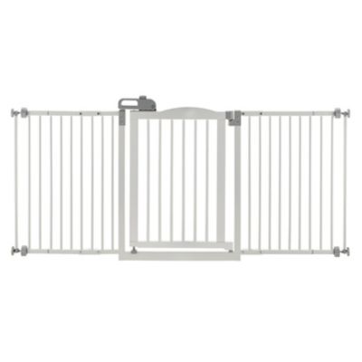 Image showing  One Touch II Wide Wooden Pet Gate, 32.1 in. to 62.8 in. W, White