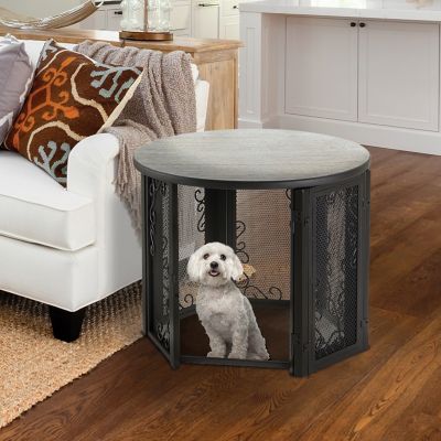 Richell 1-Door Wood/Steel Accent Table Pet Crate