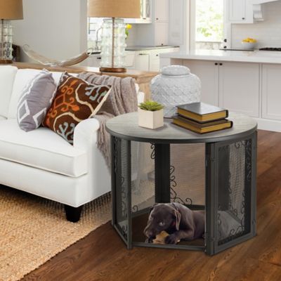Image showing  1-Door Wood/Steel Accent Table Pet Crate