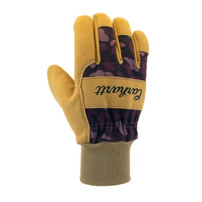 Carhartt Women's Canvas Camo Suede Work Gloves, 1-Pair