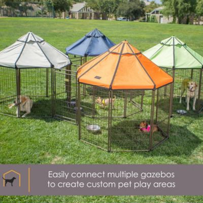 Image showing 5 th Pet Gazebo 4 ft. Dog Kennel with Earth Taupe Brown Cover