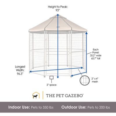 Image showing  8 ft. x 8 ft. x 8 ft. Welded Wire Dog Kennel with Earth Taupe Brown Cover