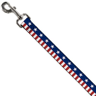 Image showing  Ana Stars 2 Nylon Dog Leash, Blue/Red/White