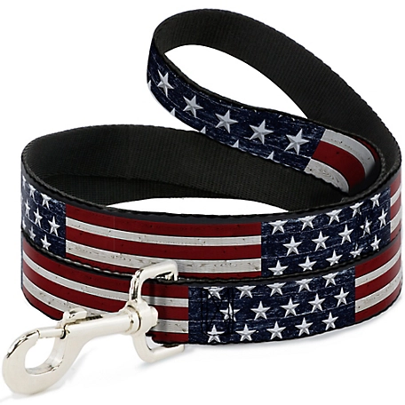 Buckle-Down Americana Rustic Stars and Stripes Dog Leash