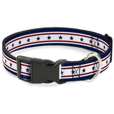 Buckle-Down Americana Stars and Stripes Plastic Clip Dog Collar Plastic Clip Dog Collar, 9.5-13 in.