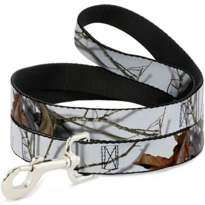 Buckle-Down Mossy Oak Country Roots Snowdrift Nylon Dog Leash, 4 ft., White