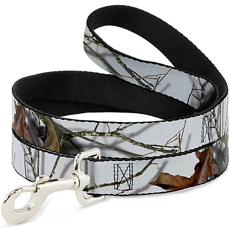 Buckle-Down Mossy Oak Country Roots Snowdrift Dog Leash, 1 in. x 4 ft., Camo White
