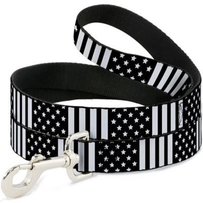 Buckle-Down American Flag Dog Leash, Black/White