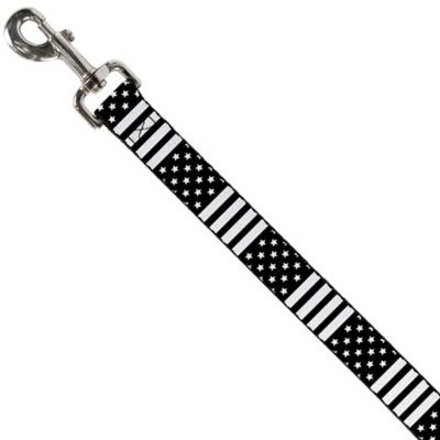 Image showing  American Flag Nylon Dog Leash, Black/White