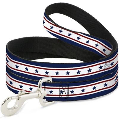 Buckle-Down Americana Stars and Stripes Nylon Dog Leash, Blue/White/Red