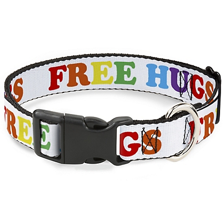 Buckle-Down Free Hugs Plastic Clip Dog Collar Plastic Clip Dog Collar