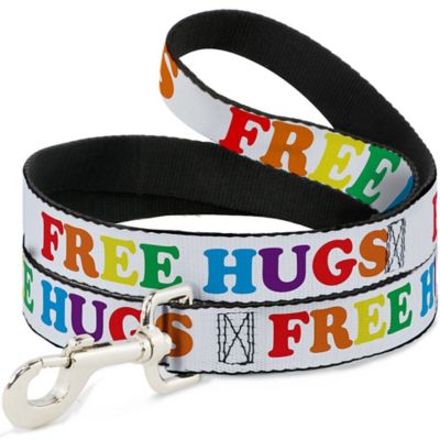 Buckle-Down Free Hugs White/Multi Color Dog Leash