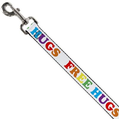 Image showing  Free Hugs Polyester Dog Leash, White/Multicolor
