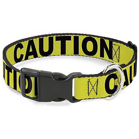 Buckle-Down Caution Plastic Clip Dog Collar Plastic Clip Dog Collar