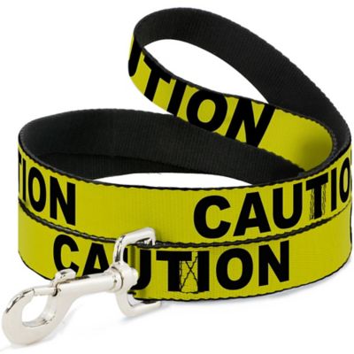 Buckle-Down CAUTION Dog Leash, Yellow/Black