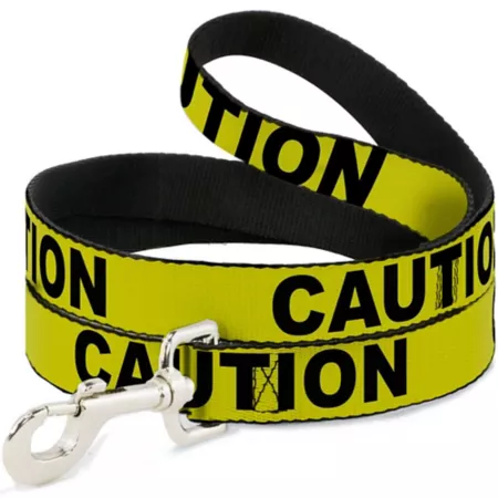 Buckle-Down CAUTION Dog Leash Yellow/Black Dog Basic Leashes