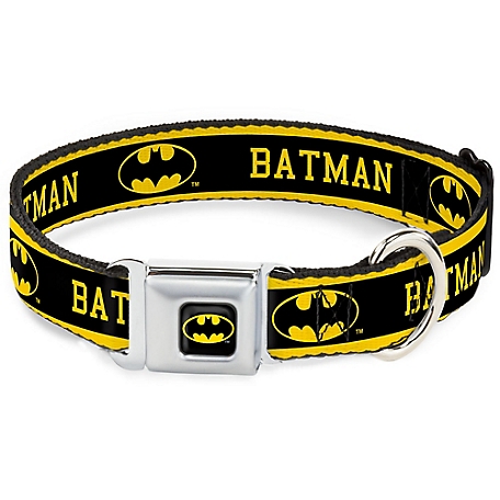 Buckle-Down Batman Logo Stripe Seatbelt Buckle Dog Collar